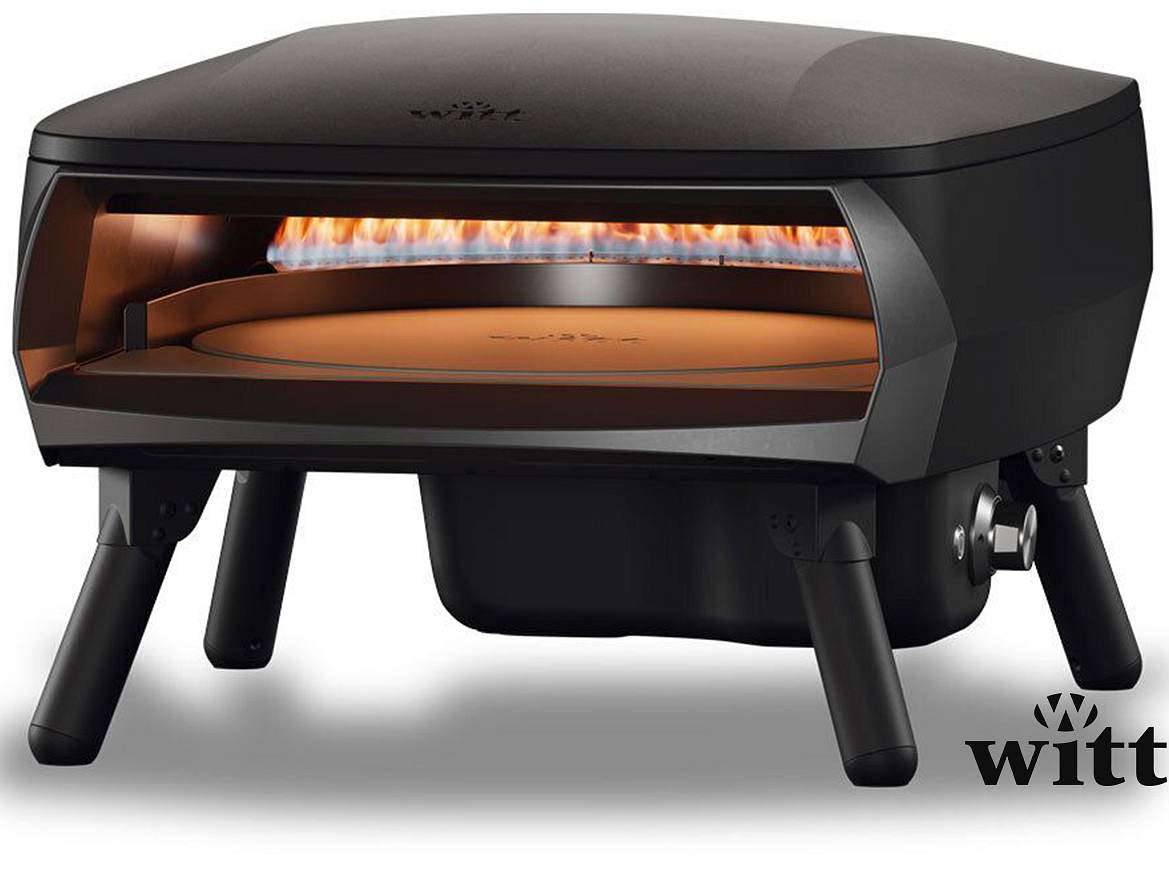 Witt Gas Pizzaofen Piccolo Rotante 16" schwarz mit rotierendem Stein (16" / 40 cm)