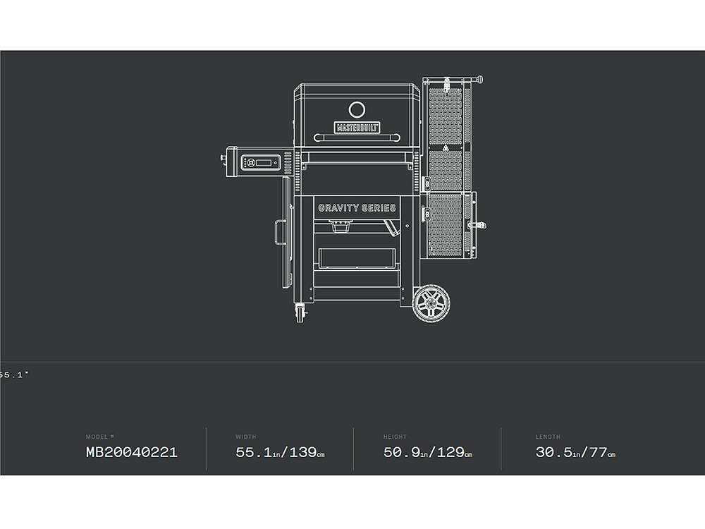 Masterbuilt Gravity 800 Griddle Digitaler Holzkohlegrill & Smoker