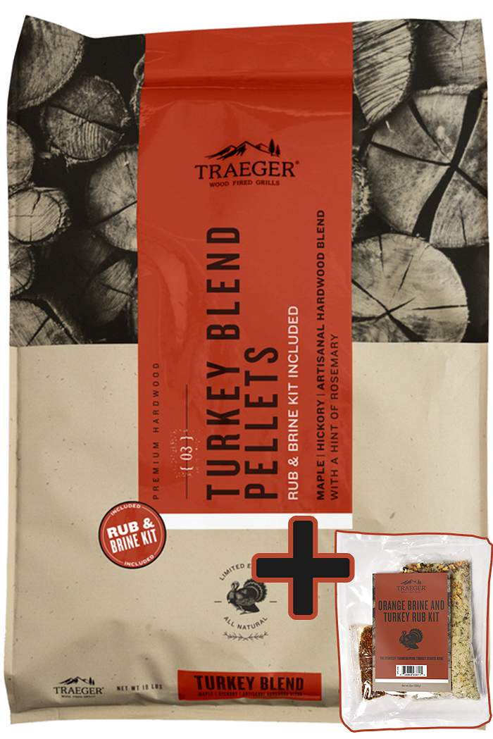 Traeger Hartholz Pellets Putenmischung 8 kg + Rub-Kit