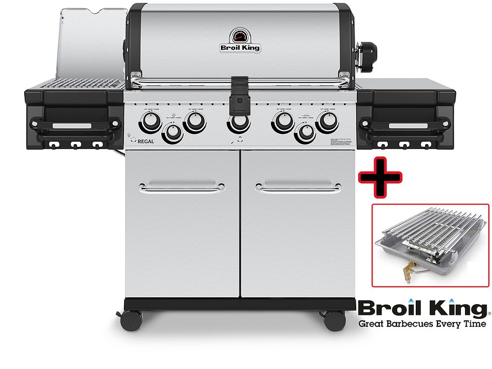 Broil King REGAL S590 PRO IR inkl. Infrarot Seitenbrenner und Drehspieß mit Edelstahl-Grillroste