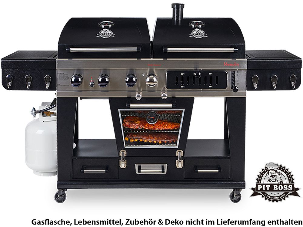 Pit Boss Memphis Ultimate Combo 4-in-1 Gas, Holzkohle & Elektrischer Smoker