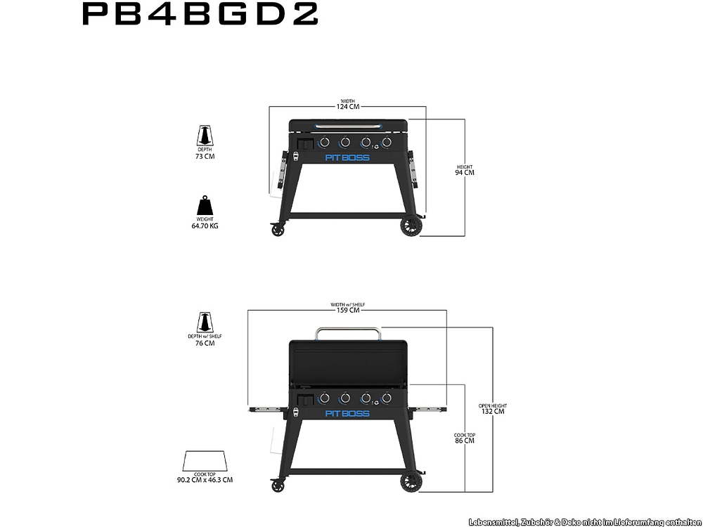 Pit Boss Ultimate 4 Brenner Plancha Gasgrill