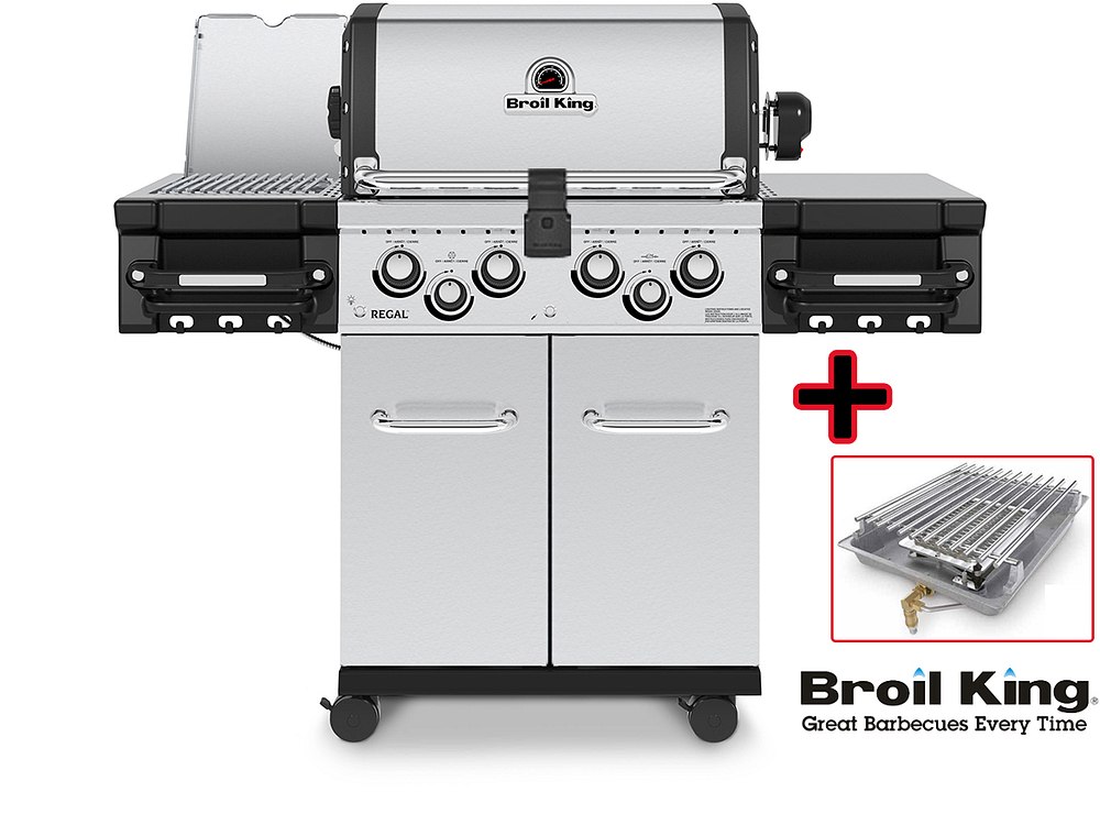 Broil King REGAL S490 PRO IR inkl. Infrarot Seitenbrenner und Drehspieß mit Edelstahl-Grillroste