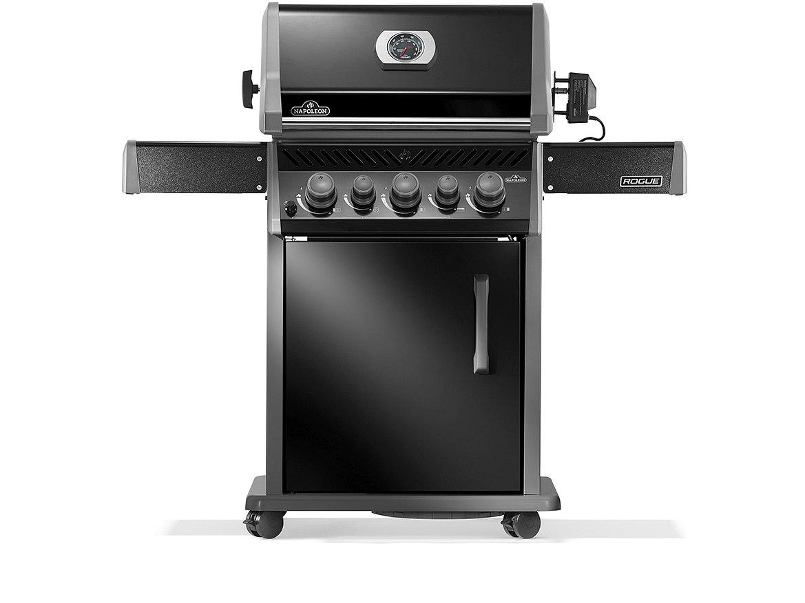 Napoleon Rogue 425 Schwarz Gasgrill mit Seitenbrenner und Heckbrenner inkl. Drehspieß