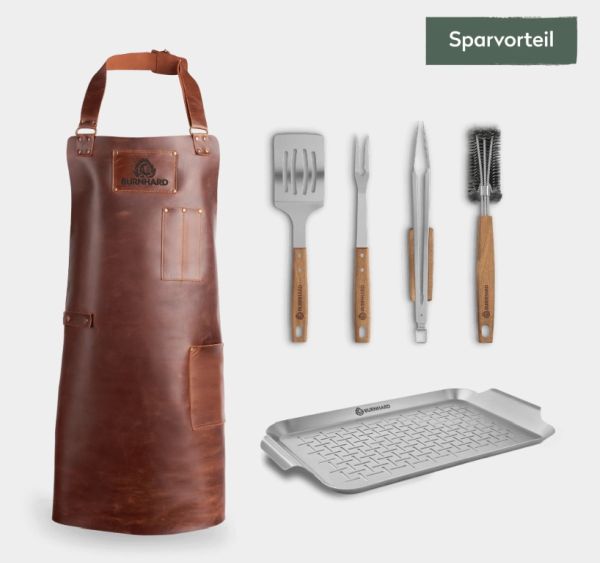 Burnhard Grillzubehör-Set mit Grillschürze 6-tlg.