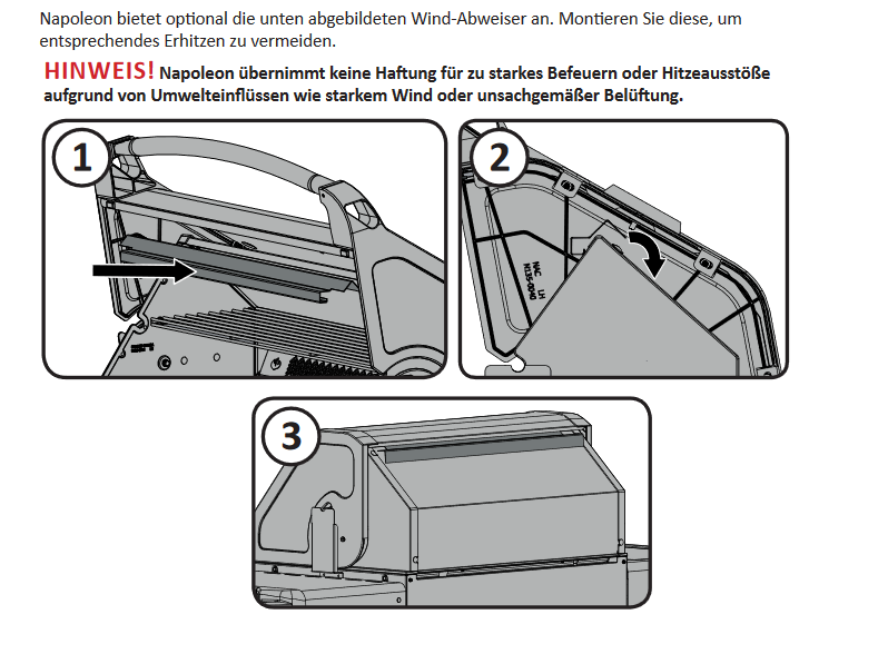 Napoleon Wind Deflector Windschutz für Prestige (PRO) 500/825