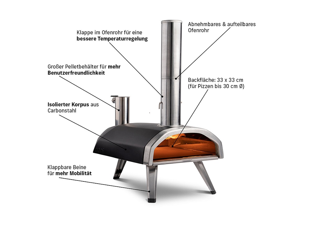 Ooni Fyra 12 tragbarer Holzpellet Pizzaofen 