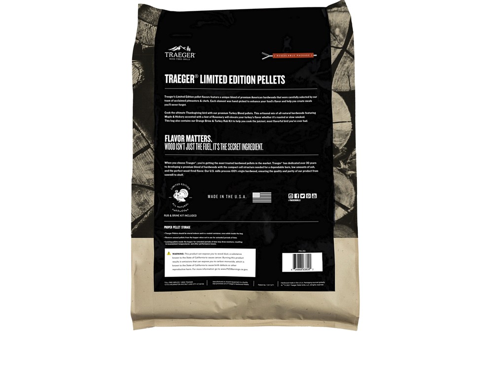 Traeger Hartholz Pellets Putenmischung 8 kg + Rub-Kit