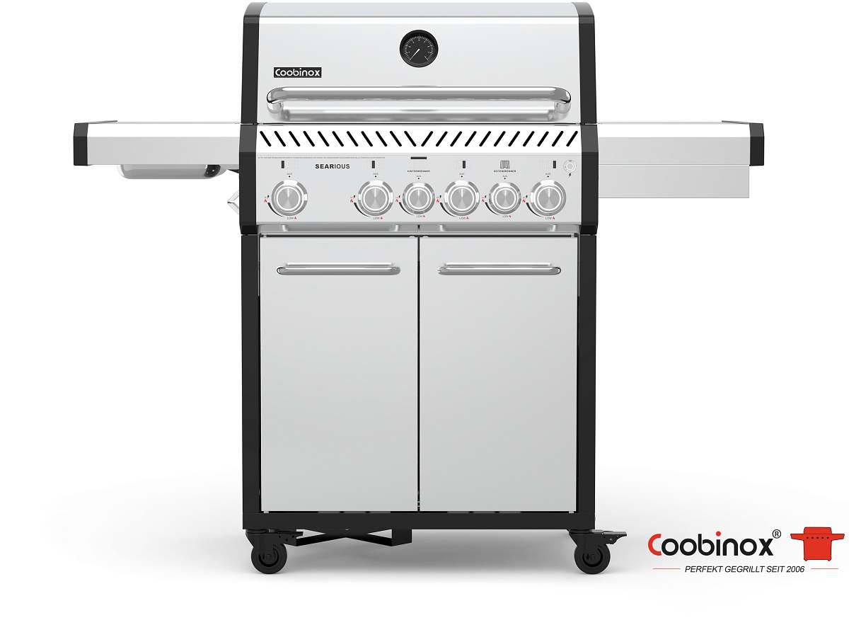 Coobinox SEARIOUS PRO Edelstahl Gasgrill mit Seiten- & Heckbrenner