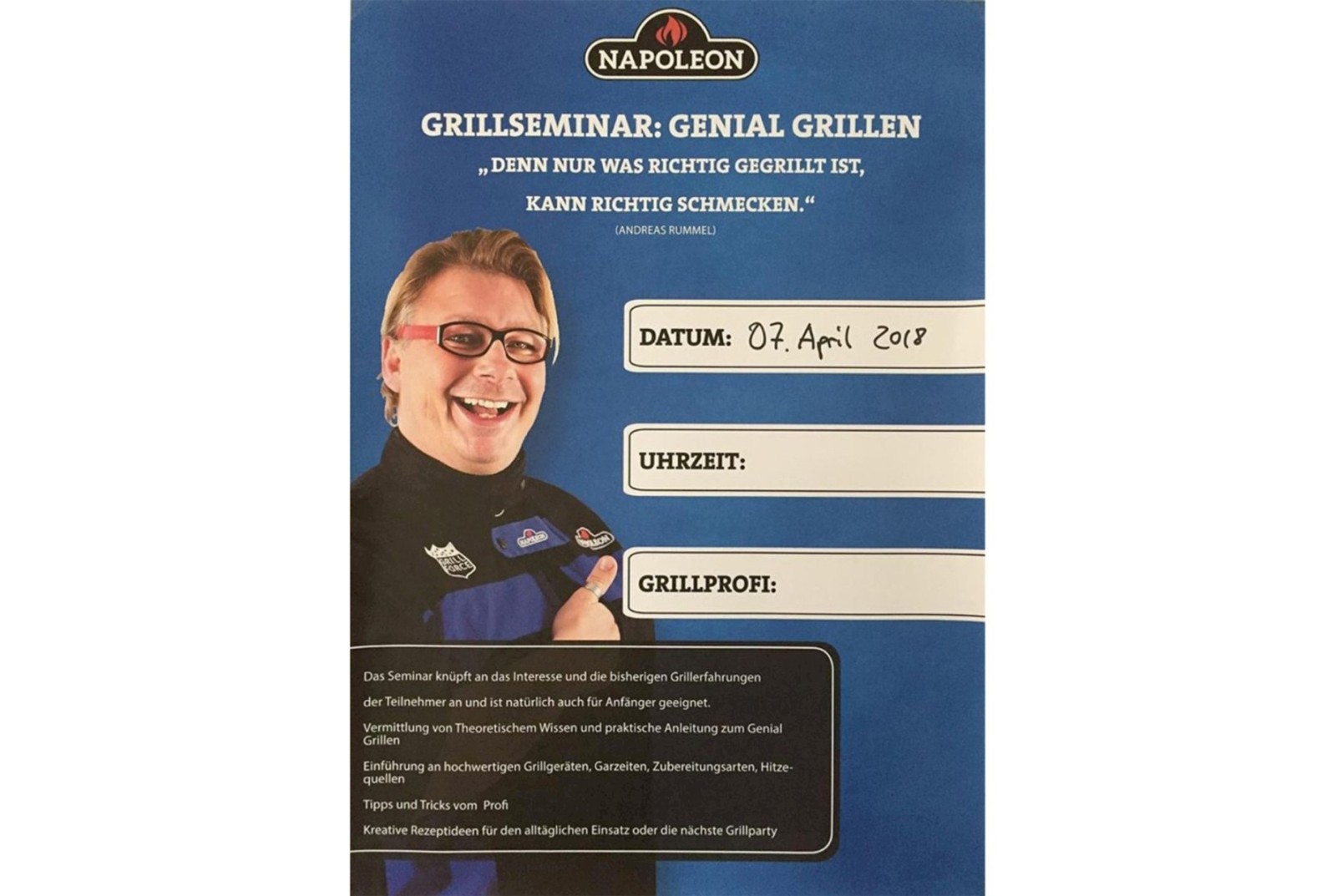 Napoleon Grillseminar im Coobinox Grillshop