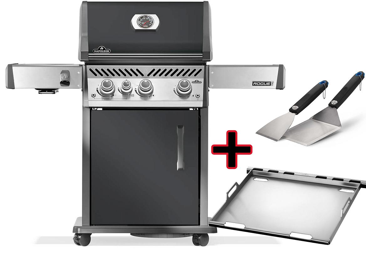 Napoleon Rogue PRO 425 SIZZLE ZONE Charcoal Grey Gasgrill Edelstahlroste inkl. Plancha + Tool