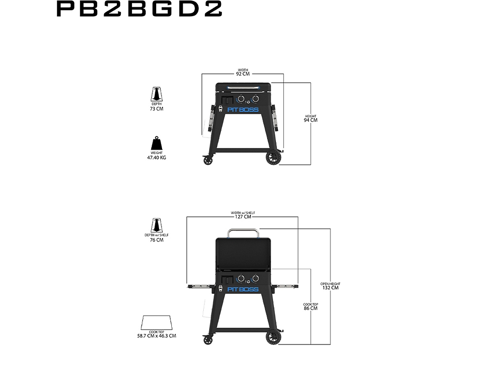 Pit Boss Ultimate 2 Brenner Plancha Gasgrill