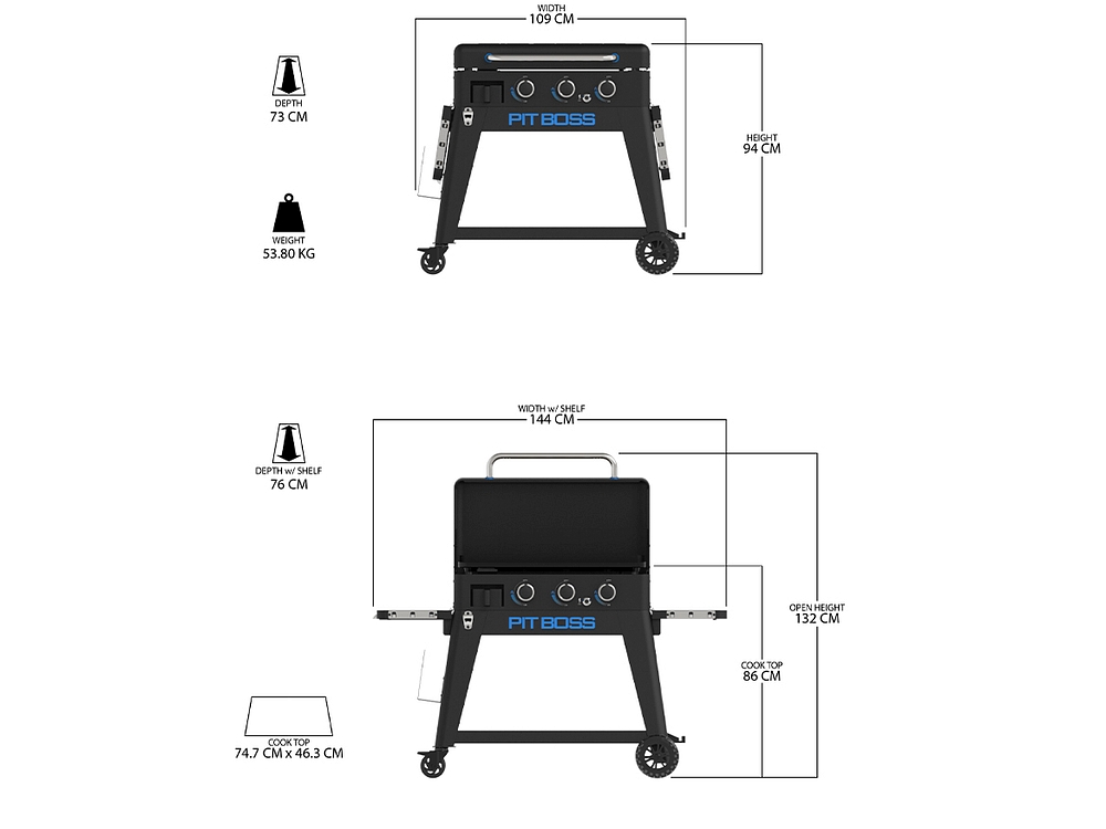 Pit Boss Ultimate 3 Brenner Plancha Gasgrill